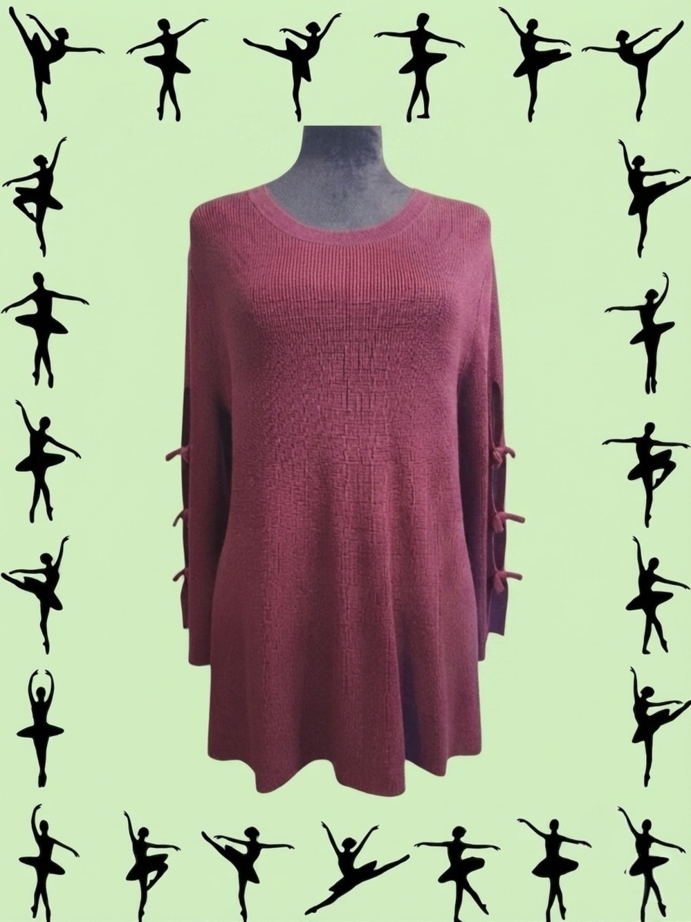 Faith & Zoe NWT Balletcore Coquette Cottagecore Girlhoodcore Twee Bow Sweater L